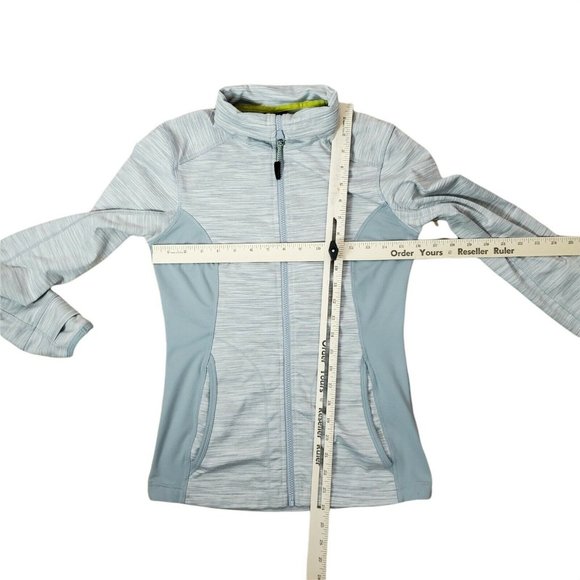 Koppen Womens XS Gray Spacedye Athletic Full Zip Running Jacket  Hand Holes - Picture 10 of 12